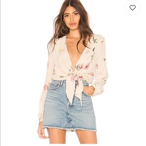 Daria bodysuit in cream floral